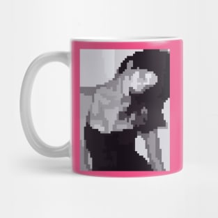 Girl in a swimsuit (black and white pixel art) Mug